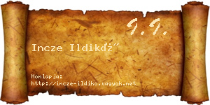 Incze Ildikó névjegykártya